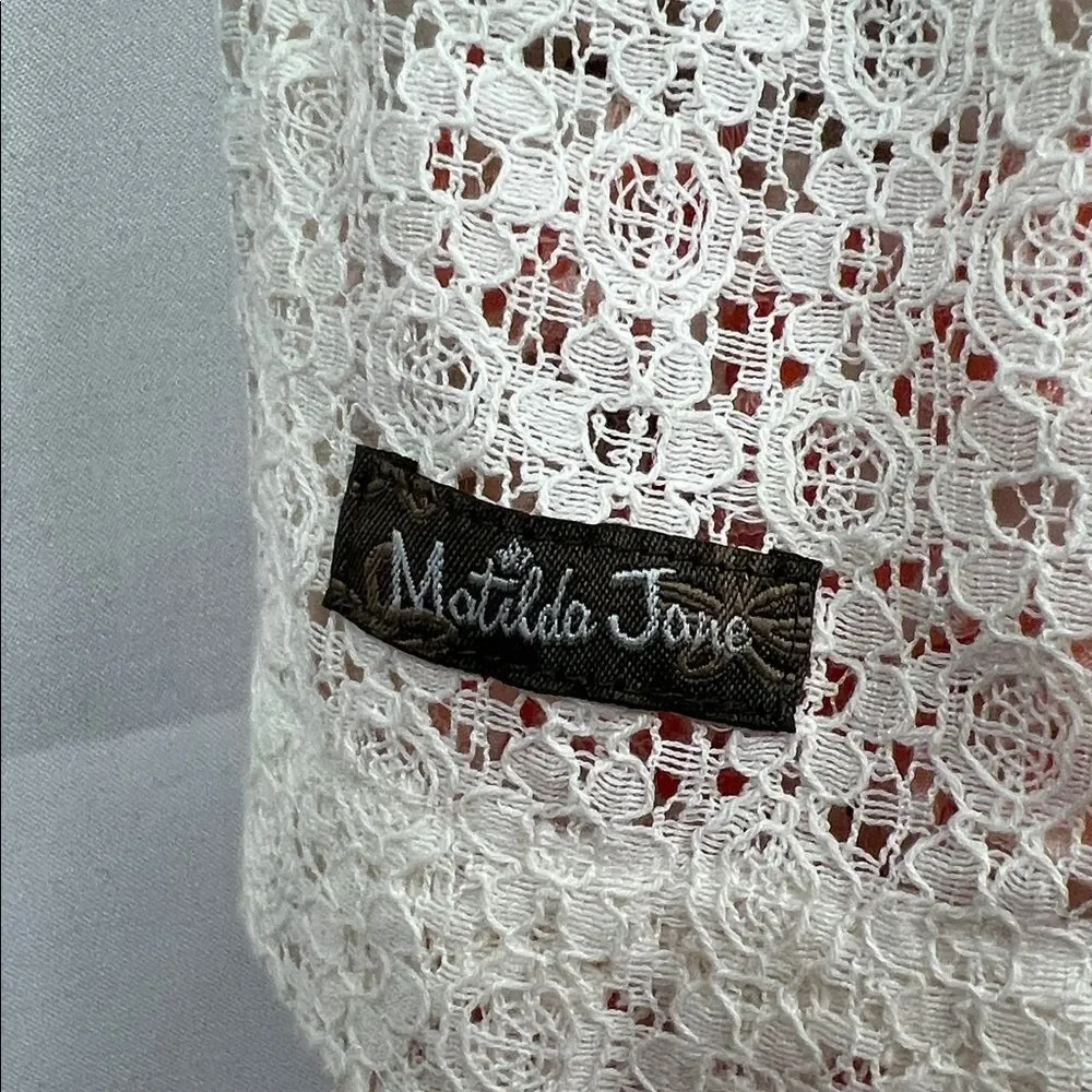 Matilda Jane ivory and orange floral sundress with lace overlay size 6 New!